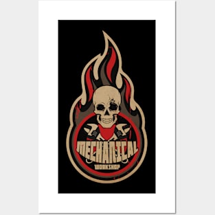 Mechanical Workshop Skull Posters and Art